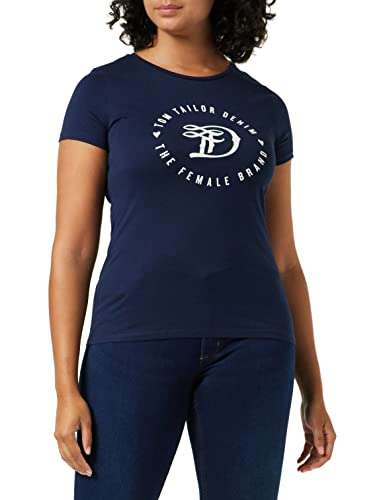 TOM TAILOR Denim Damen Basic Logo T-Shirt in XS - XL