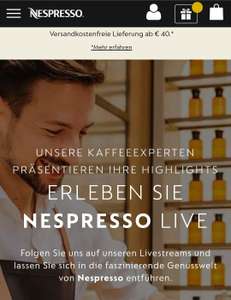 Nespresso Live am 13.12. 19:30 Uhr mit Angebot für Zuseher