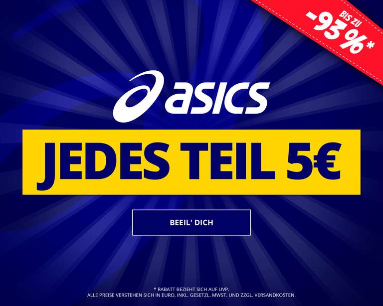 Sportspar: Asics Sale, jedes Teil 5€