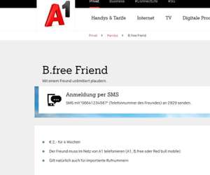 A1 B.free Friend Mit einem Freund unlimitiert plaudern.
