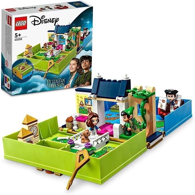 LEGO 43220 Disney Classic Peter Pan & Wendy – Märchenbuch-Abenteuer Spielzeug-Set,