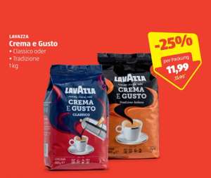Hofer: Lavazza, Crema e Gusto Tradizione Italiana oder Crema e Gusto Classico, Kaffeebohnen, 1kg Packung ab 17.02.