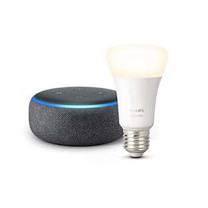Echo Dot + Hue White Lamp Bundle