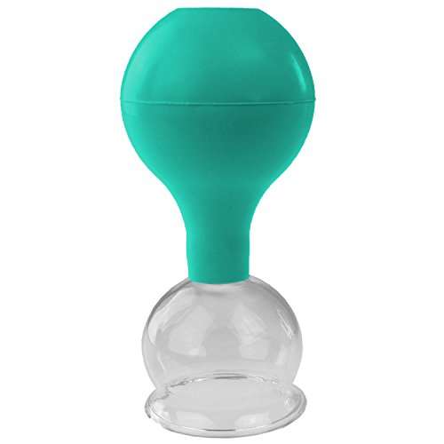 pulox Schröpfglas aus Echtglas 2er-Set inkl. Saugball 52 mm & 62 mm, Grün