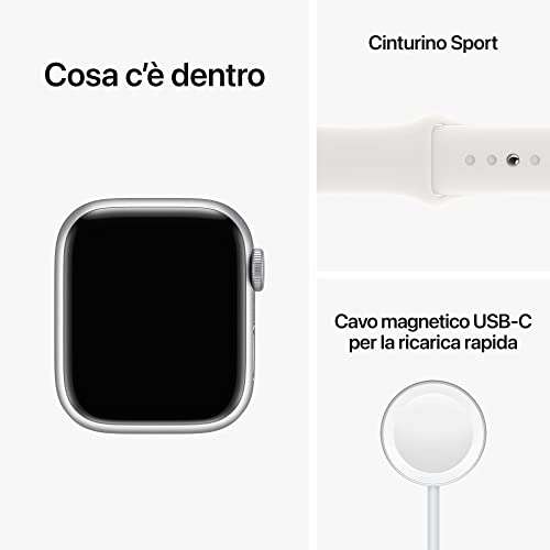 Apple Watch Series 8 (GPS + Cellular) 41mm od. 45mm, Aluminium Polarstern mit Sportarmband Polarstern