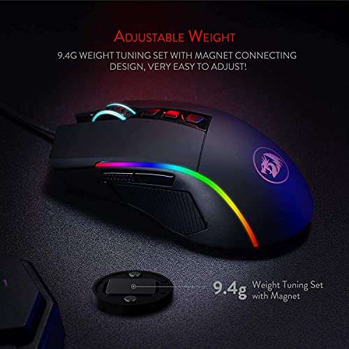 Redragon Lonewolf 2 Gaming-Maus mit 32000 DPI, RGB-Beleuchtung