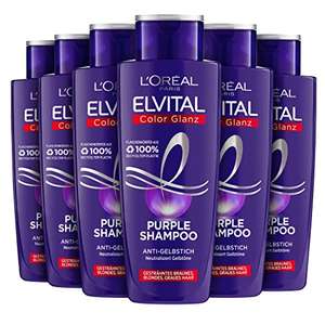 L'Oréal Paris Elvital Color Glanz Purple Silbershampoo für Anti-Gelbstich, 6 x 200 ml