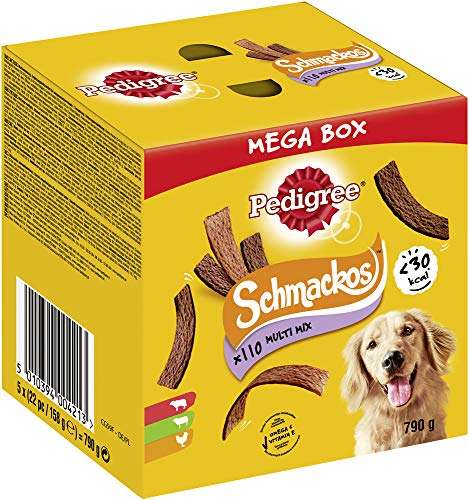Pedigree Hundeleckerli Schmackos Mixbox, 110 Stück - 790g, 22 Stück (5er Pack)