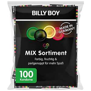 Billy Boy Kondome Mix-Sortiment Großpackung, Farbige, Extra Feucht und Perlgenoppte,100 Stück (1er Pack)