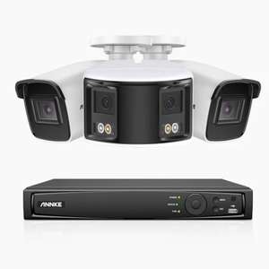Annke 8 Kanal PoE Überwachungskamera-Set mit 2x 4K & 1x 6MP Dual Lens Kamera Ultraweitwinkel, Farbnachtsicht, Personen & Fahrzeugerkennung
