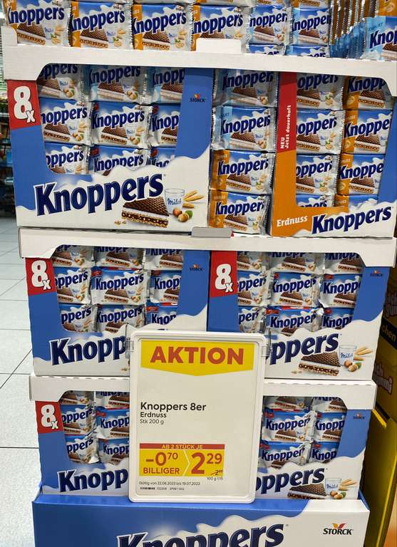 2 x Knoppers 8er-Pack - 25 % Pickerl