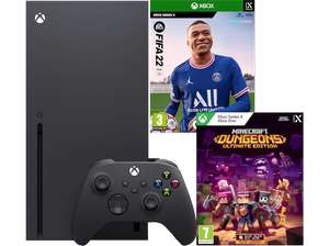 MICROSOFT Xbox Series X 1 TB + FIFA 22 + Minecraft Dungeons: Ultimate Edition