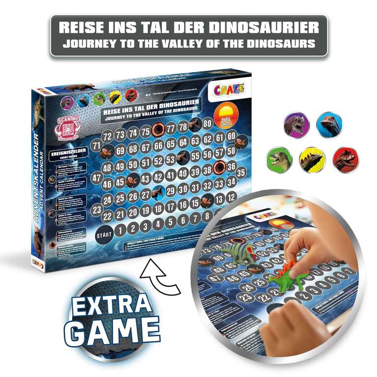Dino Adventskalender 2024 Für Kinder – 24 Überraschungs-Dinosaurier Für Jungen Ab 3 Jahren | Weihnachtsgeschenk