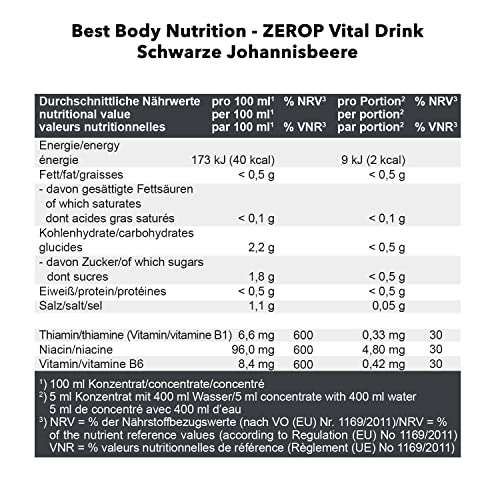 Best Body Nutrition Vital Drink ZEROP - schwarze Johannisbeere 1000ml