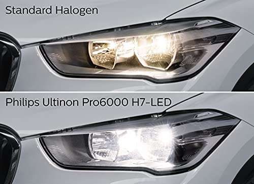 2er Box Philips Ultinon Pro6000 H7-LED Scheinwerferlampe mit Straßenzulassung