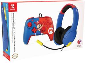 PDP Gaming Offiziell Lizenziert Mario Bundle aus Controller und Headset für Nintendo Switch