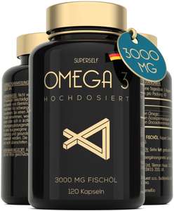 Omega 3 Kapseln Hochdosiert 3000mg - Premium Fischöl 120 Kapseln