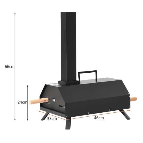 Pizzaofen 12 Zoll für Holz und Kohle max. 500 Grad