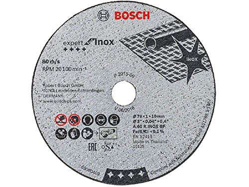Bosch Professional 5 Stück Trennscheibe Expert for Inox (für Edelstahl, 76 x 10 x 1 mm)