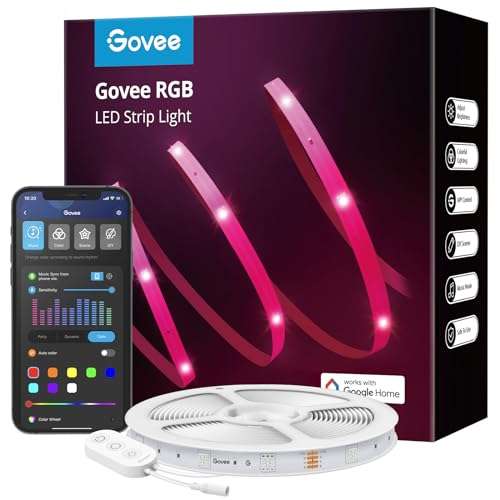 Govee LED Strip Smart RGB WiFi 30m, App Steuerung, WLAN mit Alexa und Google Assistant