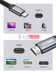 2m langes JSAUX USB-C auf HDMI Kabel (Thunderbolt 3 kompatibel)