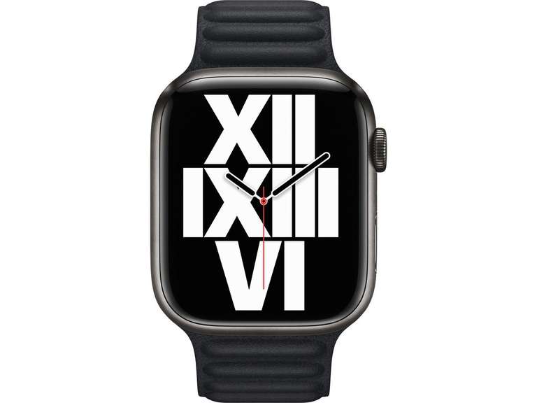 2x Apple Lederarmband für Apple Watch | 41 oder 45 mm | schwarz