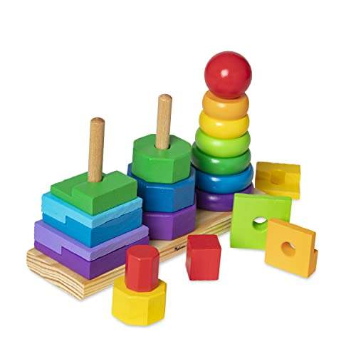 Melissa & Doug Geometrischer Stapelturm - Holzspielzeug mit Formen