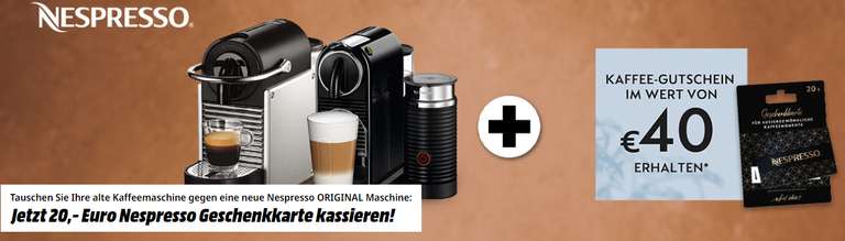 Nespresso Gutscheine im Wert von insg. 60€ für alle Maschinen des Original Systems
