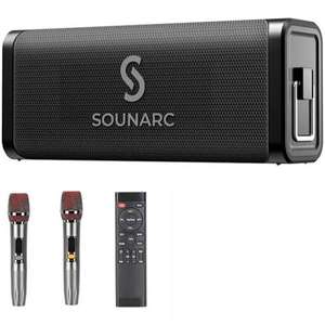 SOUNARC M1 80W Bluetooth-Lautsprecher mit 2 kabellosen Mikrofonen und integrierter Powerbank
