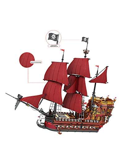 Reobrix 66010 Piraten Schiff mit Stoffsegeln - 3066 Teile