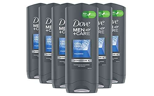 Dove Men+Care Duschgel für Körper und Gesicht Cool Fresh mit frischem natürlichem Duft (6 x 250 ml )