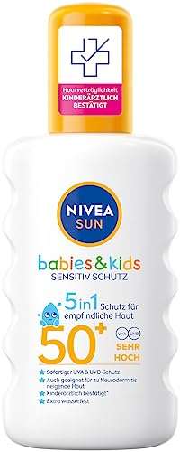 2x NIVEA SUN Babies & Kids Sensitiv Schutz Sonnenspray LSF 50+ (200 ml)