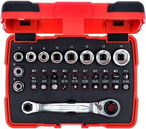 KS Tools 918.3050 1/4" + 11 mm Durchgangs-Steckschlüssel- und Bit-Satz, 31-tlg
