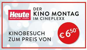 HEUTE Kino Montag: Cineplexx und Constantin Kinos € 6,50 pro Ticket