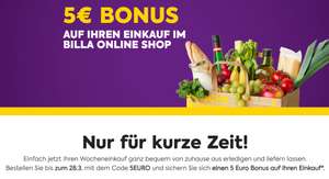 Billa Online Shop - € 5,- Rabatt ab MBW 40,- (nur am 27. + 28.03.23!) + gratis Lieferung!