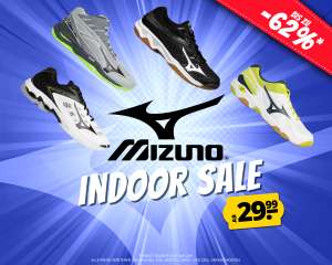 Sportspar: Mizuno Indoor Schuhe Sale (Volleyball-, Handball-, Hallen-, Tennis-, Hockeyschuhe)