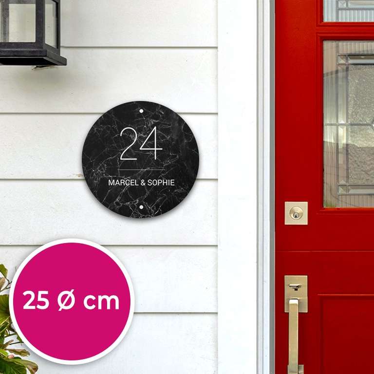 Lieblingsfoto: Hausnummernschild 20cm (rund, quadratisch, hexagon etc.) gratis, ihr zahlt nur den Versand