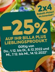 BILLA/ BILLA PLUS -25% Pickerl 1.12.-14.12.