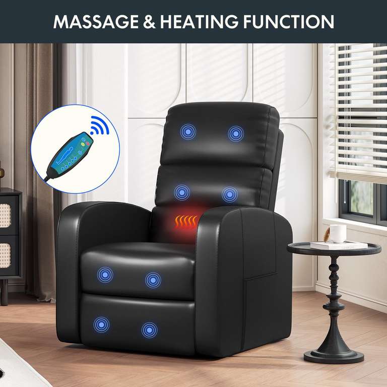 FLEXISPOT Massagesessel, Elektrischer Fernsehsesssel mit Aufstehhilfe und Heizfunktion in Schwarz oder Braun