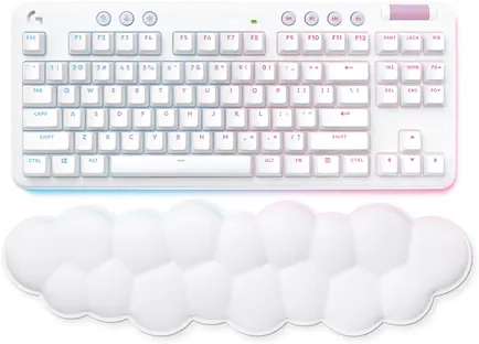 Logitech G715 Lightspeed Gaming Keyboard, TKL, GX-BROWN, Aurora weiß, USB/Bluetooth, DE