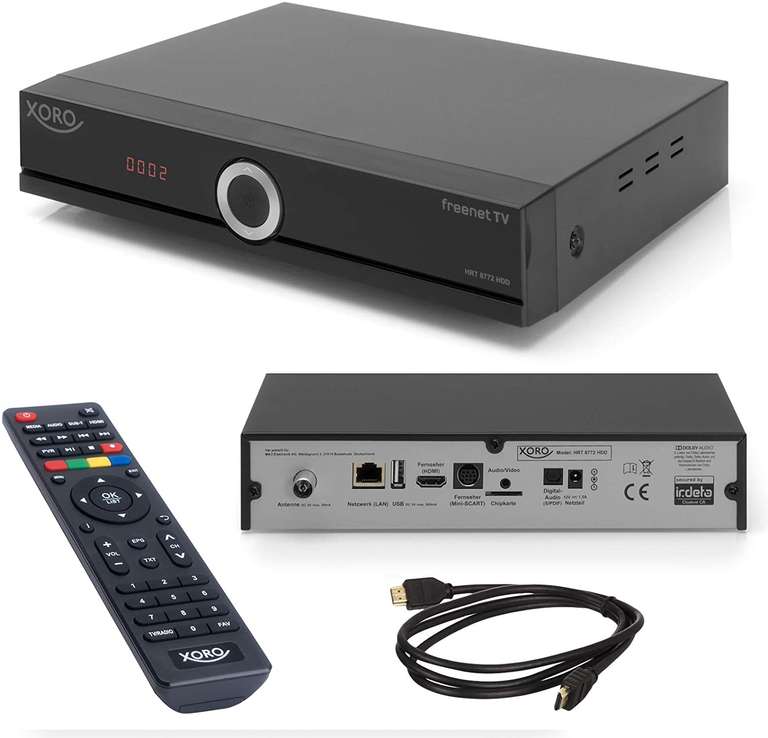 Xoro "HRT 8772HDD" DVB-T/T2/DVB-C Kombo-Receiver mit Festplattenslot