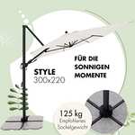 Doppler Sonnenschirm Derby Style Ampelschirm, 300x220cm, Natur