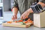 KitchenAid Gourmet 12-teiliges Messerset aus japanischem Stahl mit Schärfer und Birkenholzblock