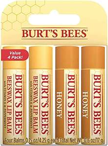 4x Burt's Bees 100% natürlicher, feuchtigkeitsspendender Lippenbalsam