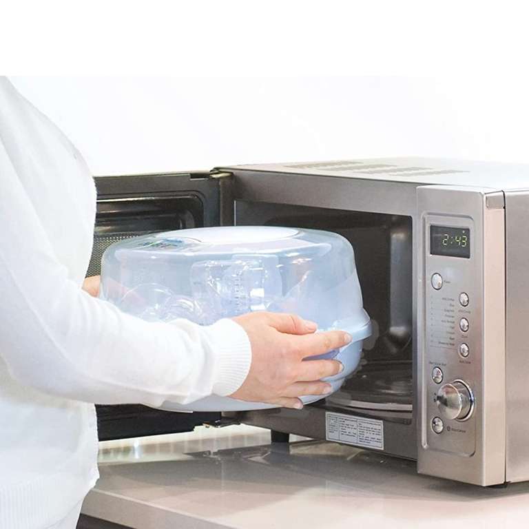 Philips Avent SCF281/02 Mikrowellen Sterilisator, Dampf-Sterilisator für bis zu 4 Babyflaschen, Schnuller und Zubehör