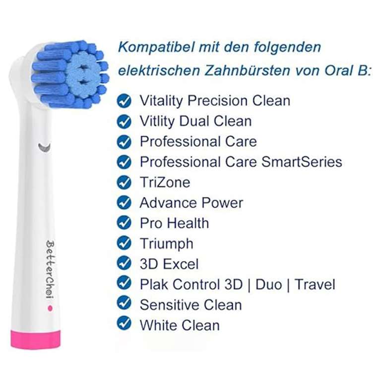 16 Stück Sensitive Aufsteckbürsten Kompatibel mit Oral B Elektrische Zahnbürsten