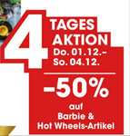 -50% auf Barbie&Hot Wheels 1.12.-4.12. bei Libro, XXL Jolly Schulstarter-Set 65-tlg. 39.99€ usw.