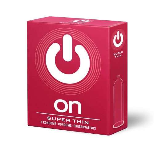 3 Stück ON Kondome Super Thin, hauchzart, extra dünn 0,055mm, Natürliches Latex