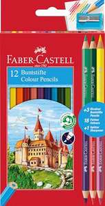 Faber-Castell 110312 - Buntstifte Set 15-teilig inkl. 3 Bicolour Buntstifte und 1 Spitzer