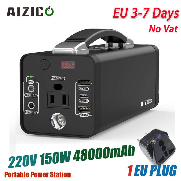 AIZICO Outdoor Energy Power 220V 150W 48000mAh Power Station